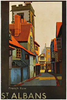 Prints of St Albans, Hertfordshire: French Row France Prints: St Albans Print: French Row Scene