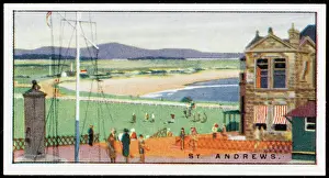 St Andrews Prints: St Andrews Print: Royal and Ancient Clubhouse with Old Course First Tee