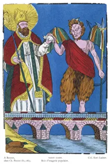 Good V Evil Art Prints: St Cado and the Devil