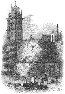 Cathedrals And Church Prints: St Giles Cripplegate Print: Medieval Church Surviving the Great Fire