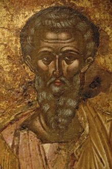 St. Kerkyra. Byzantine fresco. 17th century. Old Fortress Mu St. Kerkyra. Byzantine fresco. 17th century. Old Fortress Mu
