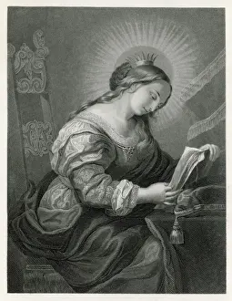 Prints of ST MARGARET OF SCOTLAND Queen of Malcolm III (1069), intelligent, beautiful, and devout, with a taste for fine clothes Scotland Prints: St Margaret of Scotland Print