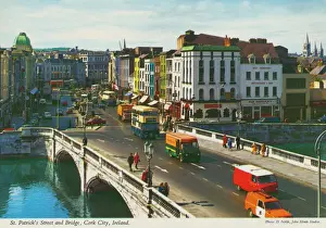 St Patricks Street and Bridge, Cork City Print, circa 1960s
