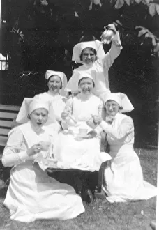 Six staff nurses in the grounds of Brook Fever Hospital, tak Six staff nurses in the grounds of Brook Fever Hospital, tak