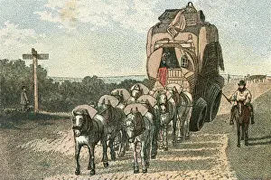 Horse And Cart Transport Prints: Stage Wagon, Early C19