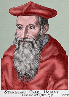 Stanislaus Hosius (1504-1579). Engraving. Colored Stanislaus Hosius (1504-1579). Engraving. Colored