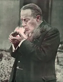 Stanley Baldwin Lighting His Pipe Print 1929