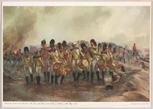 Prints of Steady the Drums and Fifes, 1811. Colour photolithograph after Lady Butler, published 1960 (c). Associated with 57th (West Middlesex) Middlesex Prints: Battle of Albuera Print, 1811