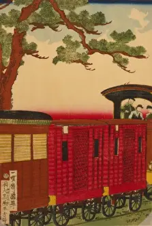 Japanese Triptych Print, 1872