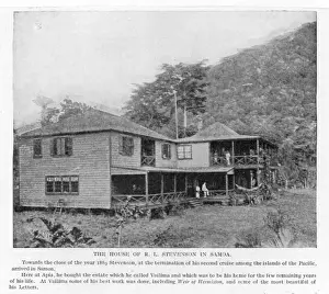 Related Prints: Vailima Print: Stevenson's Samoan Home with Vaea Mountain