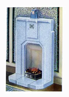 Stonite Fireplace Print, circa 1927