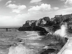Stormy Clevedon High Tide Print, 1950s