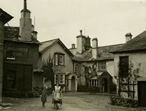 Cumberland Collection: Street scene in Hawkshead, Cumberland, Cumbria