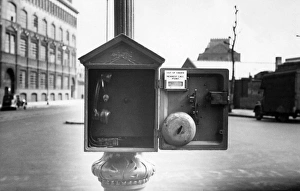 Street telephone fire alarm, out of order Street telephone fire alarm, out of order