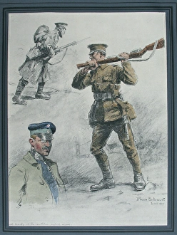 Studies of two Tommies and a captured German Officer Studies of two Tommies and a captured German Officer