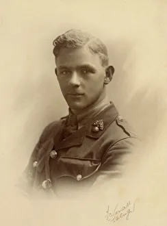 Studio photo, young man in army uniform, WW1 Studio photo, young man in army uniform, WW1