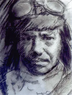 WWI Pilot Study Print by Captain Joseph Simpson, RBA