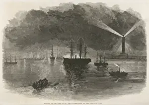 19th Century Maritime History Prints: Suez Opening Lights