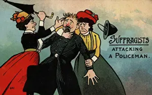 Womens Rights History Prints: Suffragettes Attacking A Policeman