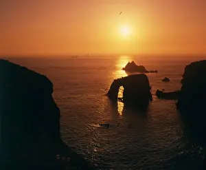 Cornwall Seaside Scenes Prints: Sunset at Lands End, Cornwall