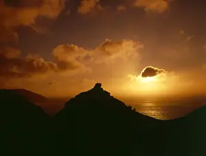 Valley Of Rocks Devon Prints: Sunset at Valley of Rocks, Lynton, Devon