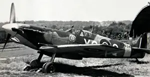World War 2 Aircraft Prints: Supermarine Spitfire Vb (forward view, parked) of W3834