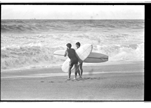 Surfers on the beach at Biarritz, France Surfers on the beach at Biarritz, France