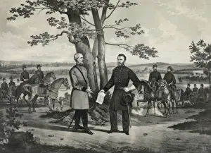 General Robert E Lee Prints: The surrender of General Lee
