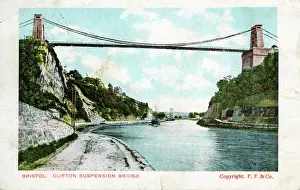 The Suspension Bridge, Clifton, Bristol County Print 1900s