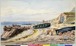 Prints of Sutton Tower, Howth, Co. Dublin (1868). Moore, James 1819 - 1883. Date: 1868 Painting Prints: Sutton Tower, Howth Print (1868)