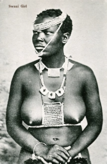 Swaziland - Native Swazi in Traditional Dress Swaziland - Native Swazi in Traditional Dress