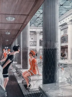The swimming pool on board the Berengaria The swimming pool on board the Berengaria