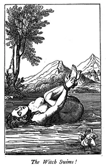 16th-Century Print: A Witch Failing the Buoyancy Test