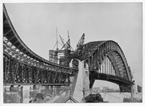 Sydney Harbour Bridge Print: Suspension Bridge Nearing Completion