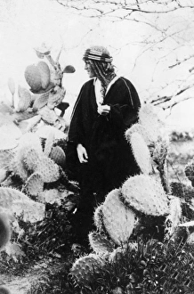 T E Lawrence (Lawrence of Arabia) with cacti T E Lawrence (Lawrence of Arabia) with cacti