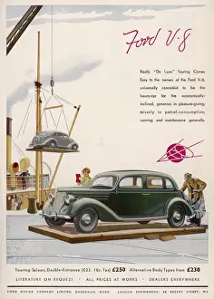 Loading a Car onto a Ferry Pallet Print