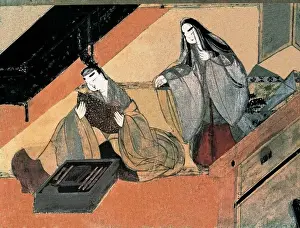 The Tale of Genji, Chapter 39 Print by Takayoshi Fujiwara