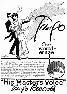 Early 20th Century Leisure Activities Prints: Tango records advertisement