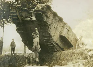Tank in Battle of Menin Road, Ypres, Belgium, WW1 Tank in Battle of Menin Road, Ypres, Belgium, WW1