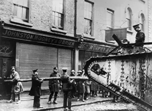 Tank Used as Battering Ram Print - Easter Rising 1916