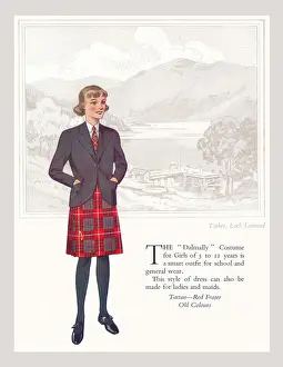 Tartan Tartan Red Fraser Print, circa 1930