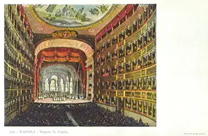 Theatres Prints: Teatro San Carlo Print - Naples, Italy circa 1903