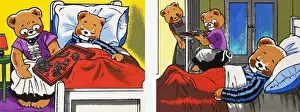 Teddy Bear Illustration Prints: Teddy asleep
