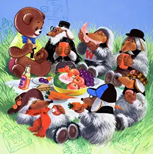 Teddy Bear Illustration Prints: Teddy Bear (with hidden objects)