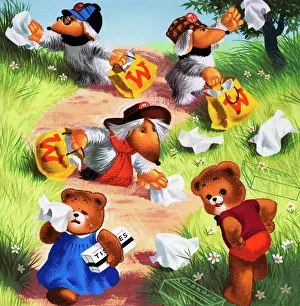Teddy Bear Illustration Prints: Teddy Bear (with hidden objects)
