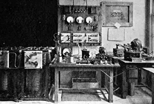Print of Wireless Telegraph Apparatus in the Eiffel Tower