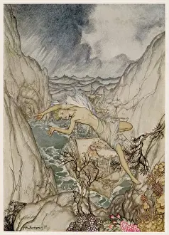 Ariel Guides the Ship to Safety Print, 1909