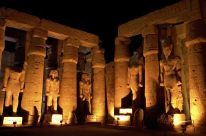 Temple of Luxor. Night view of the first courtyard. Egypt Temple of Luxor. Night view of the first courtyard. Egypt