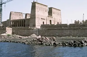 Egyptian Temples Prints: Temples of Philae, being moved to prevent submersion