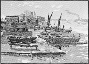 Thames River Print at Hammersmith Bridge